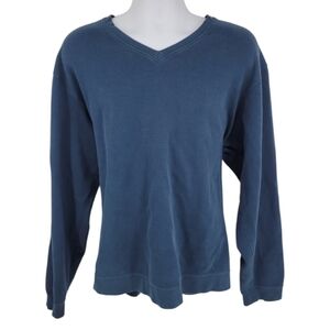 Cutter&Buck Mens Blue 100% Pima Cotton V-Neck Sweater Size XXL